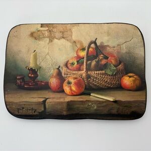 Vintage “Still Life With Apples” Print on Thick Wood Plaque